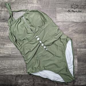 Charmo V Neck One Piece Swimsuit Size 2XL